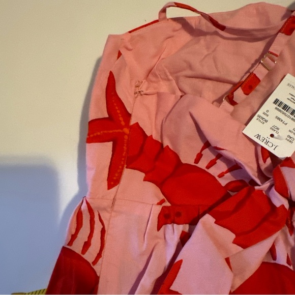 J Crew Women's 0 Tank Top Pink Tie-Back Strappy Lobster Starfish Peplum NWT - Picture 12 of 12